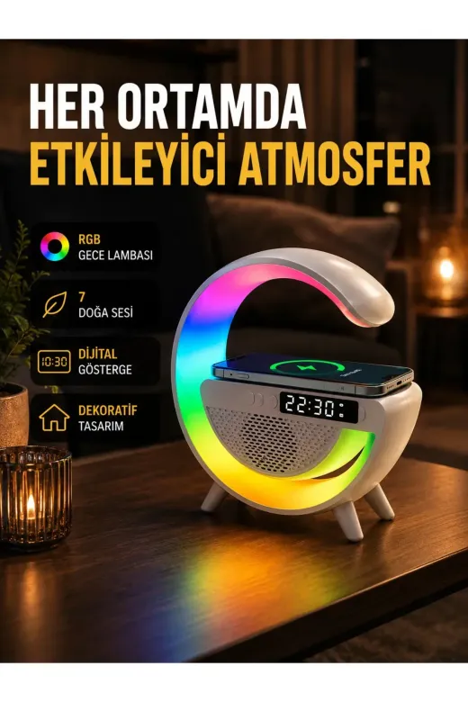 2025 Yeni Seri 15W Kablosuz Şarjlı LED Atmosfer Lambası