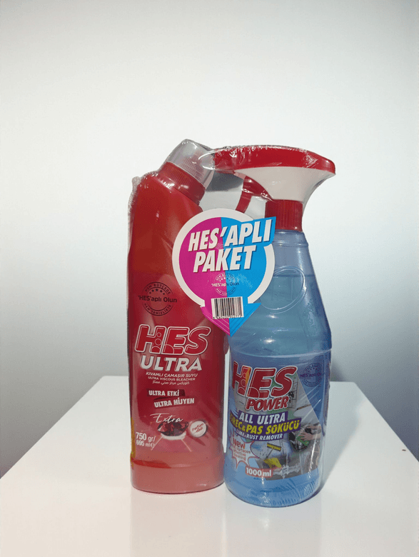 2072008 Hes'apli Paket: Ultra Kıvamlı Çamaşır Suyu 750Ml+ Power All Ultra Kireç & Pas Sökücü 1000Ml