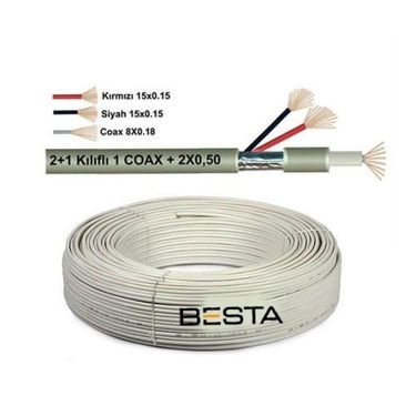 2+1 100 Metre 0,50 CCTV Kamera Kablosu KD-1393