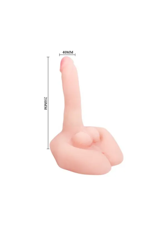21 Cm Oynar Başlı Titreşimli Sesli Çift Girişli Realistik Vibratör Masturbatör Penis
