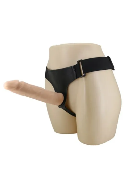 21,5 Cm Belden Bağlamalı Kıkırdaklı Bükülebilir İçi Dolu Strapon Penis