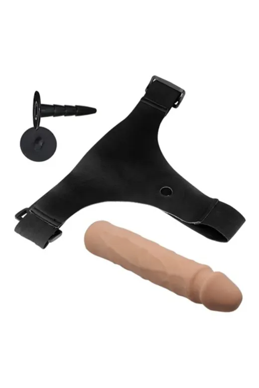 21,5 Cm Belden Bağlamalı Kıkırdaklı Bükülebilir İçi Dolu Strapon Penis
