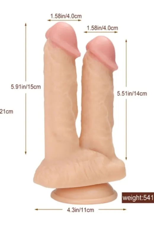 21Cm Realistik Çiftli Dildo No:61