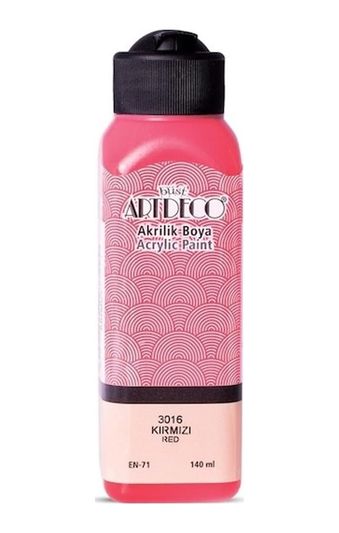 222 Concept 57855210127852780184975 Artdeco Akrilik Boya, 140Ml, Kırmızı 3016 ---