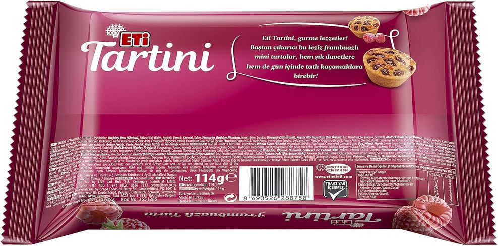 22441587 Eti Tartini Frambuazlı Turta 114 G X 14 Adet