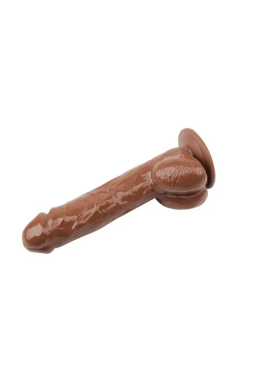 22,8 Cm Realistik Titreşimli Melez Vibratör Dildo Penis