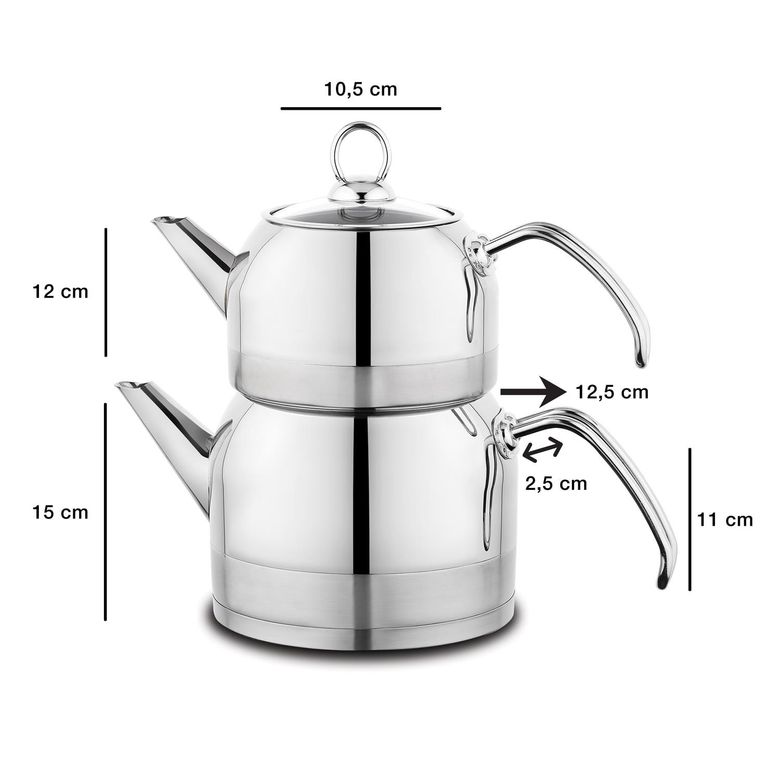 2.299,00 Schafer Ada Metal Çaydanlık Takımı (Büyük) 4 Parça-Inox