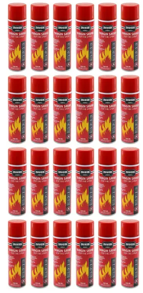 24 ADET YANGIN SÖNDÜRÜCÜ - YANGIN SAVAR SPREY 500ML EV - OFİS - OTO ARAÇ ATEŞ BOĞUCU KÖPÜK TABAKA OLUŞTURUR (4745)