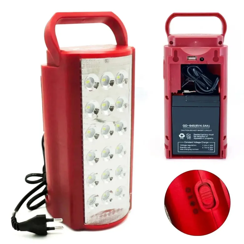 24 Büyük Ledli 80 Saat Yanan Powerbank Özellikli Akülü Led Işıldak