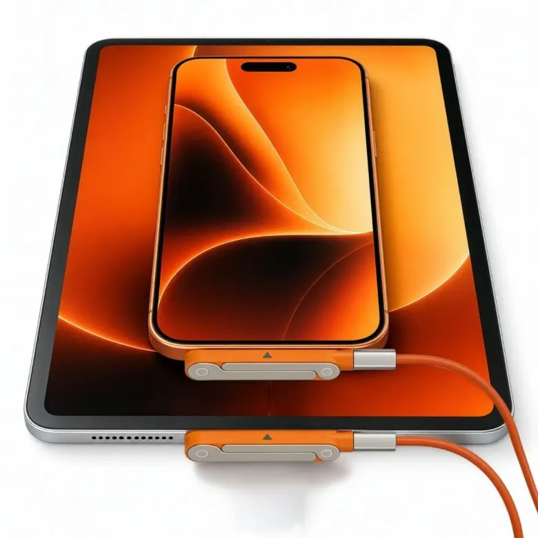 240W Type-C Şarj Standı, Katlanabilir Cep Telefonu Standı, Type-C Uyumlu Şarj Kablosu Konnektörü ve Masaüstü Telefon Tutucu (4745)