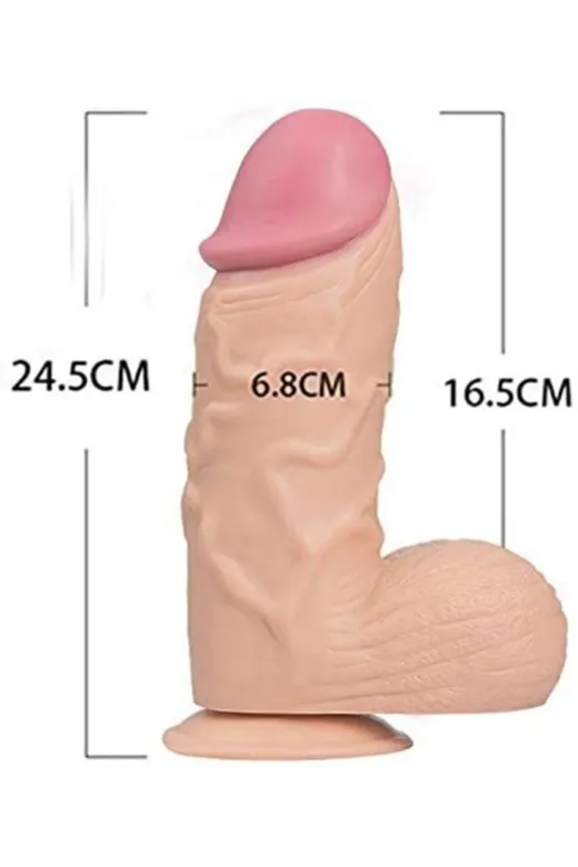 24,5 Cm Belden Bağlamalı Vantuzlu Realistik Penis Anal Vajinal Dildo