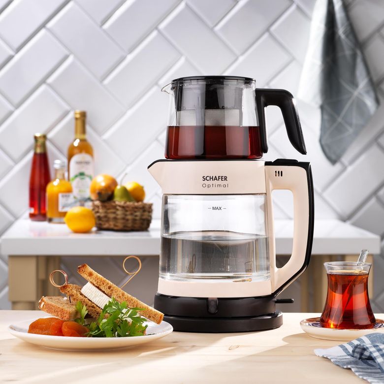 -₺2.499,00 Schafer Optimal Elektrikli Cam Çay Makinesi-Krem