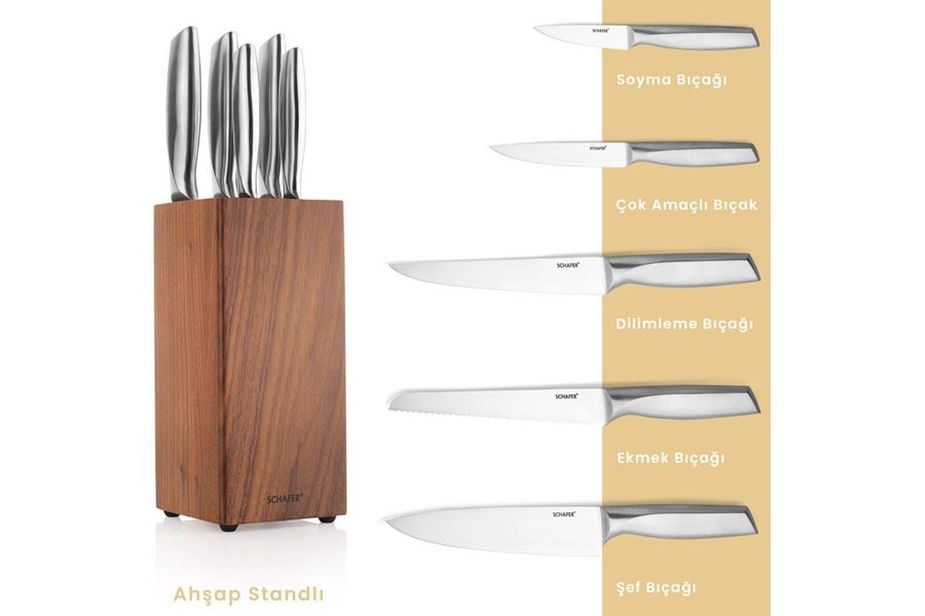 ₺2.499,00 Schafer Solide Ahşap Bıçak Seti 6 Parça