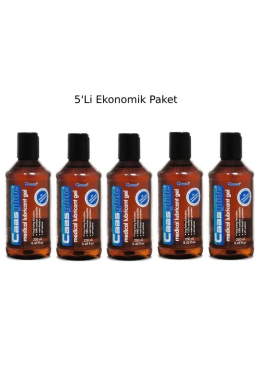 250Ml Büyük Boy Anal/vajinal Kullanıma Uygun Su Bazlı Kayganlaştırıcı Jel 5'li Ekonomik Set