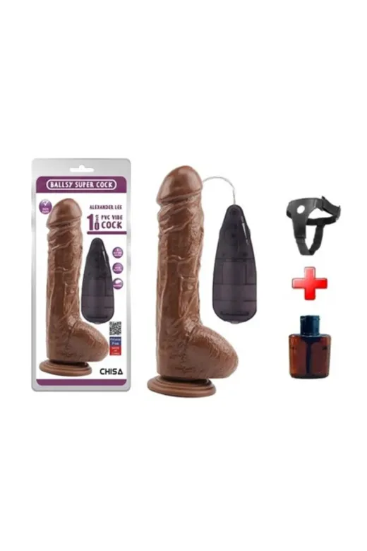 25,5 Cm Belden Bağlamalı Gerçekçi Kalın Melez Dildo Penis - Alexander Lee