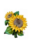 26cm Ayçiçeği Çiçek Demeti Silikon Kalıp K-466, Polyester Taş Tozu Çimento Alçı Kalıbı