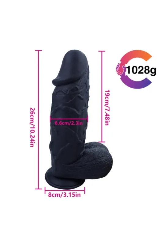 26Cm Siyah Realistik Dildo No:170