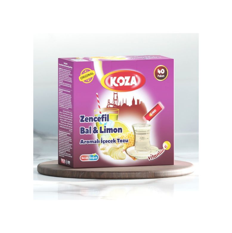 2754505 Koza Tek İçimlik Zencefil Bal Limon Aromalı Toz İçecek 40'lı