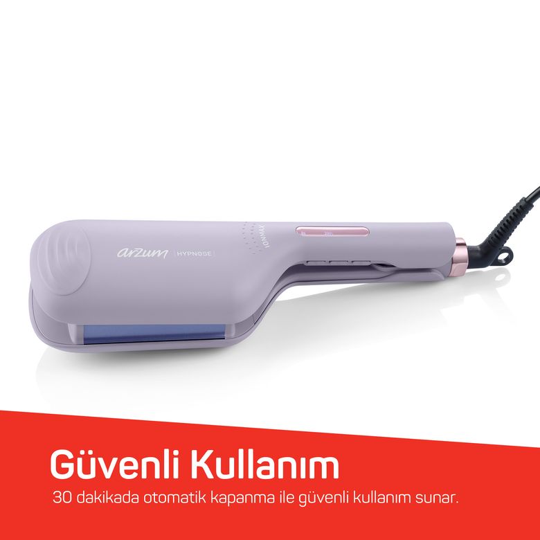 -2999- Arzum Ar5112 Hypnose Ionmax Profesyonel Wag Maşa, Hızlı Isınan, 32 Mm Turmalin Seramik, İyonlu, Lila