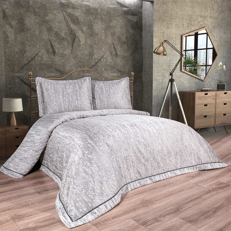 2.999,00* Schafer Home Emma Yatak Örtüsü Seti 3 Parça-Gri