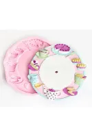 29cm Mutfak Temalı Kabartma Saat Silikon Kalıp K-675