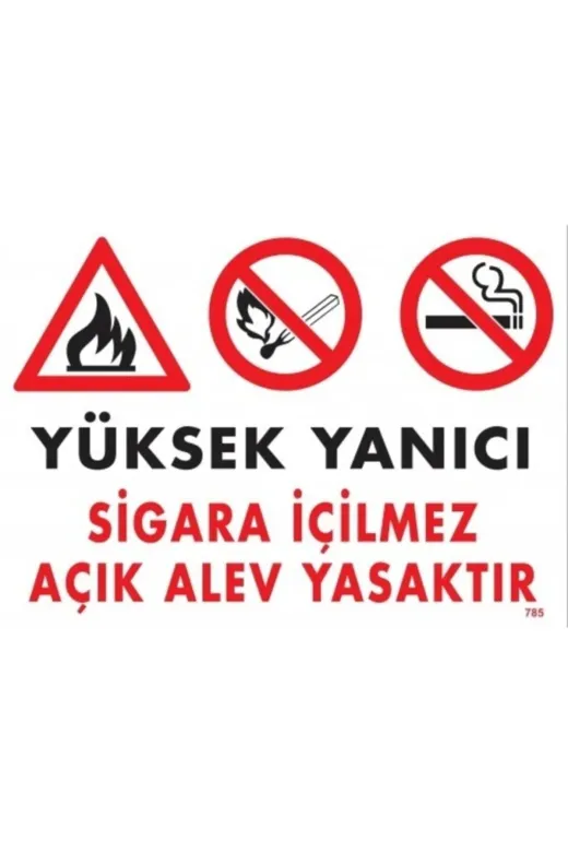 2A OSED - 1258 Yüksek Yanıcı Sigara Içilmez Ikaz Levhası 25X35 Cm