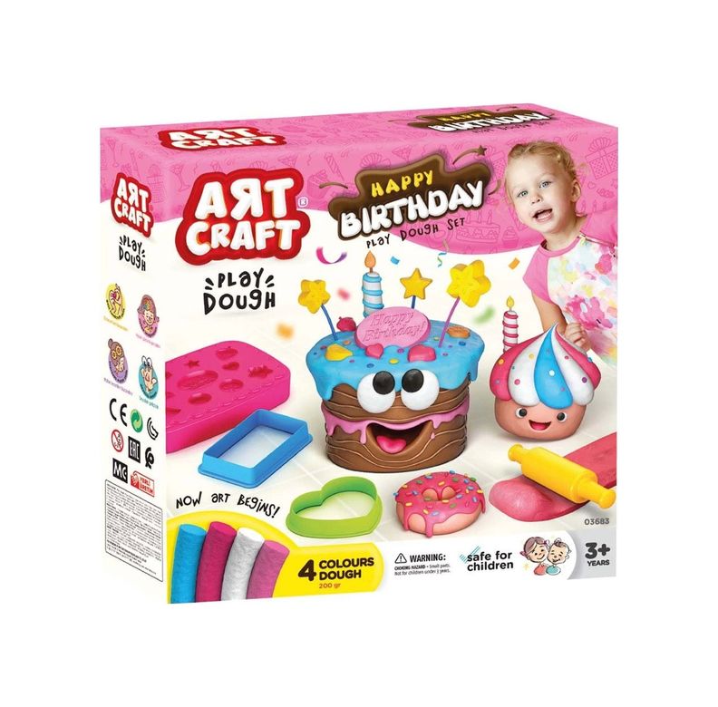 2Kids MEYXT03683-BLMY Mey İthalat Art Craft Doğum Günü Oyun Hamuru Seti 10 Parça
