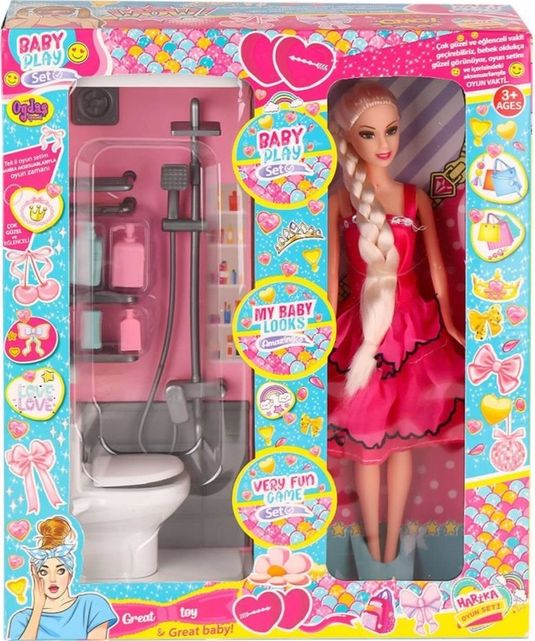 2Kids MEYXTOYD.02387-BLMY Mey İthalat Oyd-02387 Bebek Ve Banyo Oyun Seti - Oyuncak