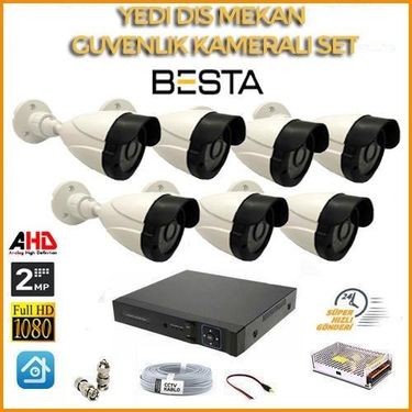 2MP 1080P 7 Dış Mekan Kameralı Ahd Güvenlik Seti