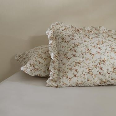 2Stories 57855210134477880184975 Home Mizu Fırfırlı 2&apos Li Yastık Kılıfı Offwhite Açik Mavi