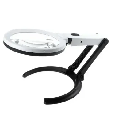 2x5x120mm 10 Ledli Masaüstü Büyüteç