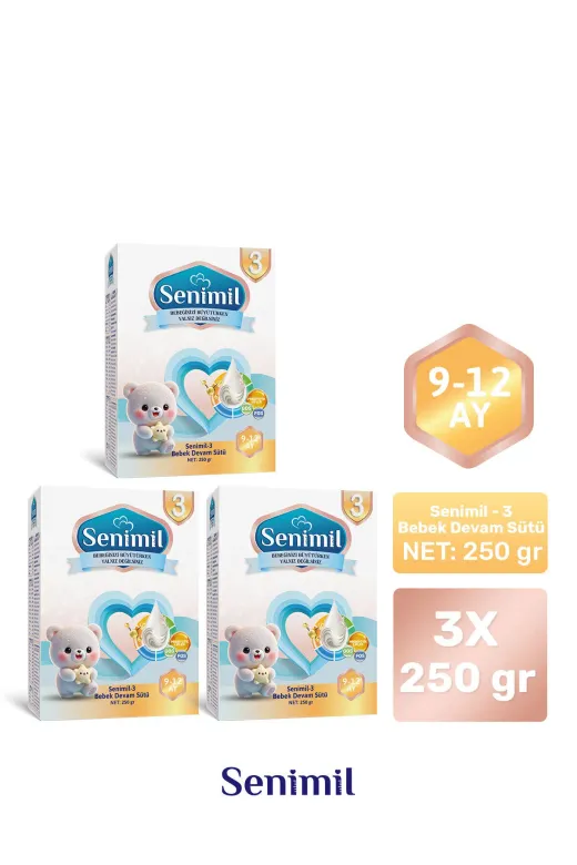 3 Bebek Devam Sütü 250 Gr (9-12 Ay) 3 Lü Avantaj Paketi