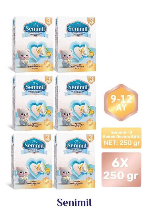3 Bebek Devam Sütü 250 Gr (9-12 Ay) 6 Li Avantaj Paketi