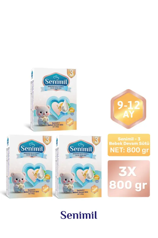 3 Bebek Devam Sütü 800 Gr (9-12 Ay) 3 Lü Avantaj Paketi