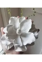 3 Boyutlu Çiçek 13cm Hibiskus Hibiscus Çiçeği Silikon Kalıp K-382, Kokulu Taş Sabun Alçı Mum Kalıbı