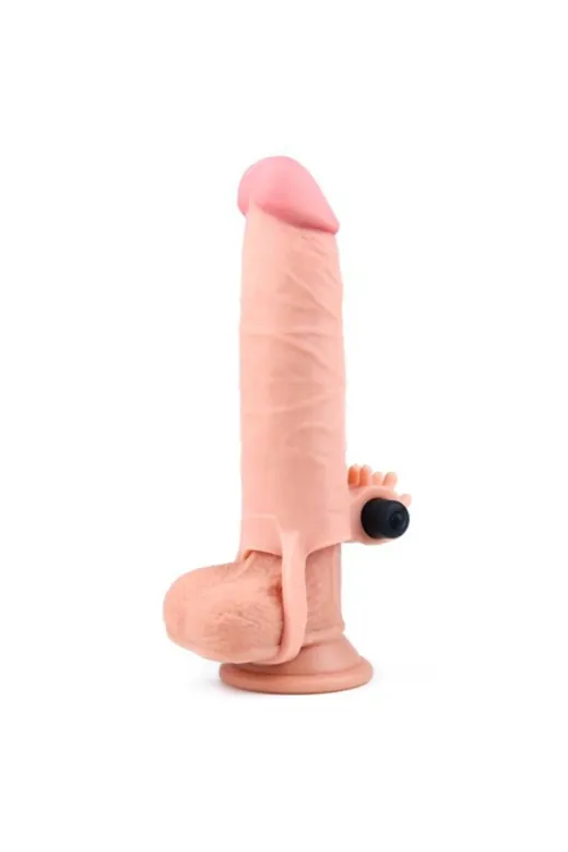 3 Cm Uzatmalı Realistik Titreşimli Penis Kılıfı Xtender