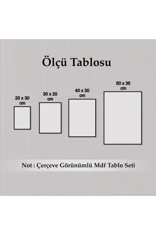 3 Parça Çerçeve Görünümlü Mdf Tablo Seti Setra
