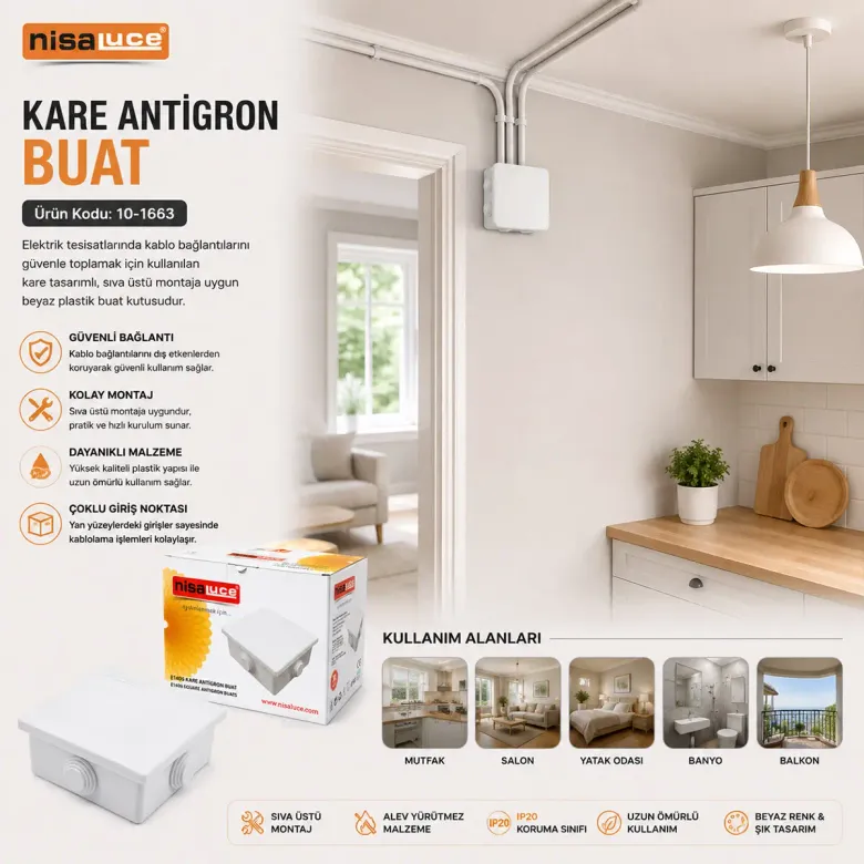 30 ADET IP40 ANTİGRON KARE BUAT (4745)