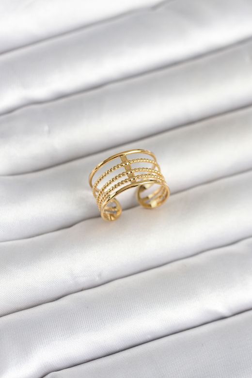 316L Çelik Gold Renk Vintage Model Kadın Yüzük