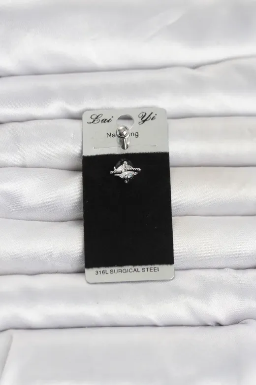 316L Cerrahi Çelik Zirkon Taşlı Göbek Piercing TJ-PR1385