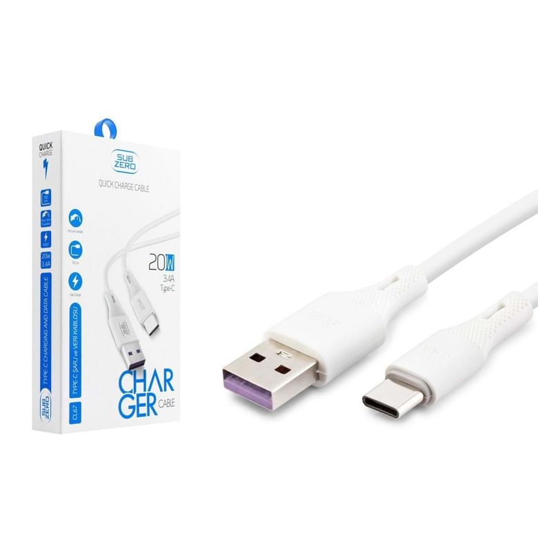 3.4A Type-C Hızlı Şarj Data Kablosu 1Mt