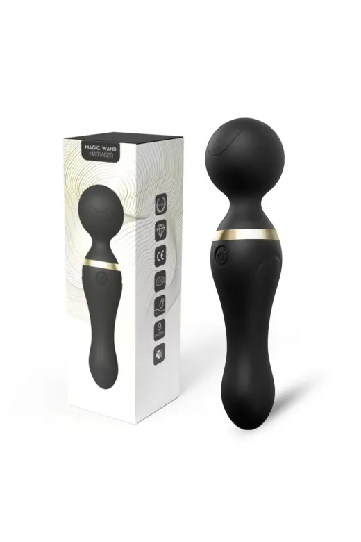 360° Açılı Magic Wand Massager Çok Sessiz Masaj Aleti - Siyah