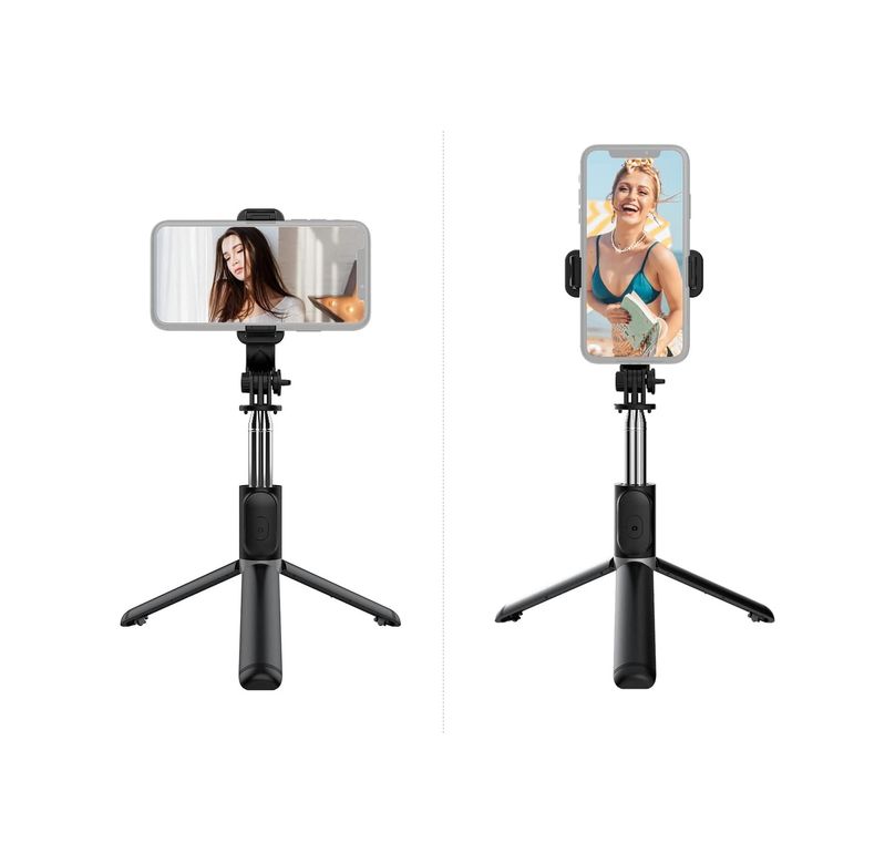 3B3 131614963 Kuzeystore Led Işıklı Katlanabilir Çok Fonksiyonlu Kablosuz Bluetooth Kumandalı Tripod Selfie Çubuğu, Vlog, Video, Grup Fotoğraf, Özçekim