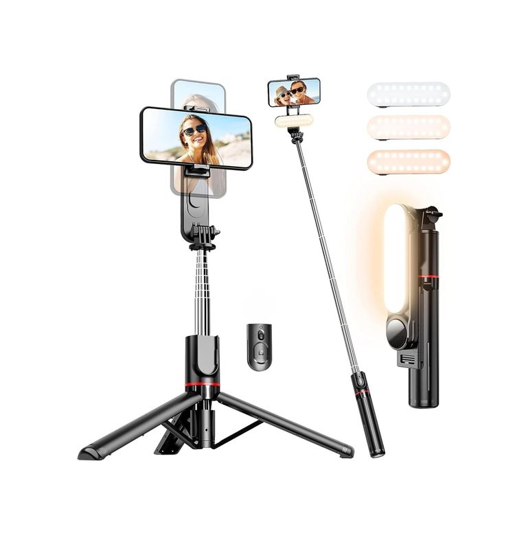 3B3 131615071 Infomax Led Işıklı Selfie Çubuğu & Tripod 111 Cm Uzatılabilir, 360 Döner Telefon Tutucu, Çıkarılabilir Bluetooth Kumanda, 3 Renk Modu & 9 Parlaklık Seviyesi, Apple Ve Android İle Uyumlu