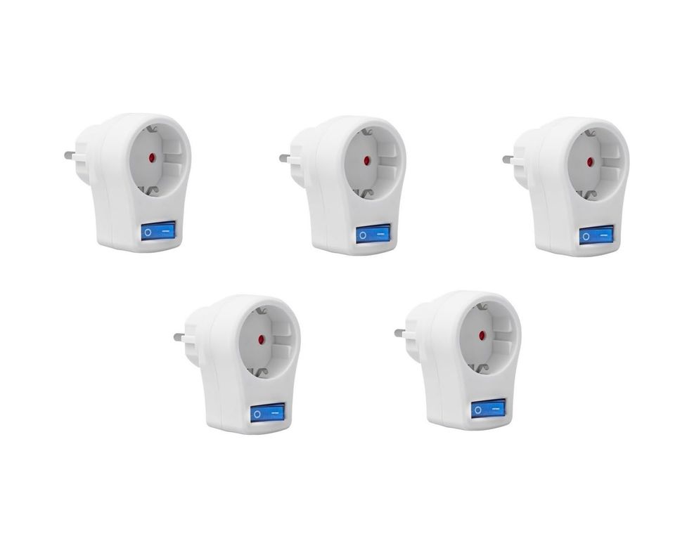 3C 131615474 Anahtarlı Akım Korumalı Tekli Priz 10 Amper - 2510 Watt, , Bilgisayar, Buzdolabı, Televizyon, Çamaşır Makinesi, 5 Adet