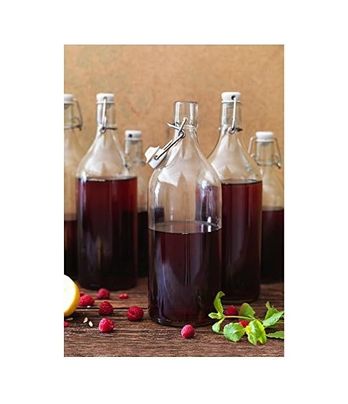 3C 131622768 Korken Şeffaf Cam Şişe, Tıpalı, Yağ, Sirke, İçecek, Bira, Su, Kombucha, Kefir, Soda İçin Sallanan Şişeler, 481 Ml