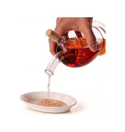 3C 133244020 Eleton 473 Ml Üzüm Astarı 2 Çıkışlı Cam Yağ Sirkesi 2&apos Si 1 Arada Şişe, Cam Yağ Ve Sirke Kabı