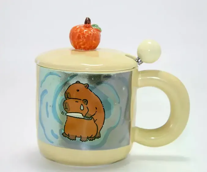 3d Capybara Desenli Porselen Kupa Bardak Alk4501