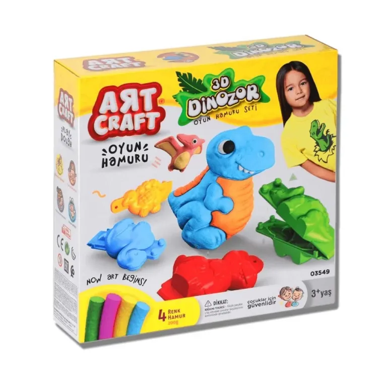 3D Dinozor Oyun Hamuru Seti