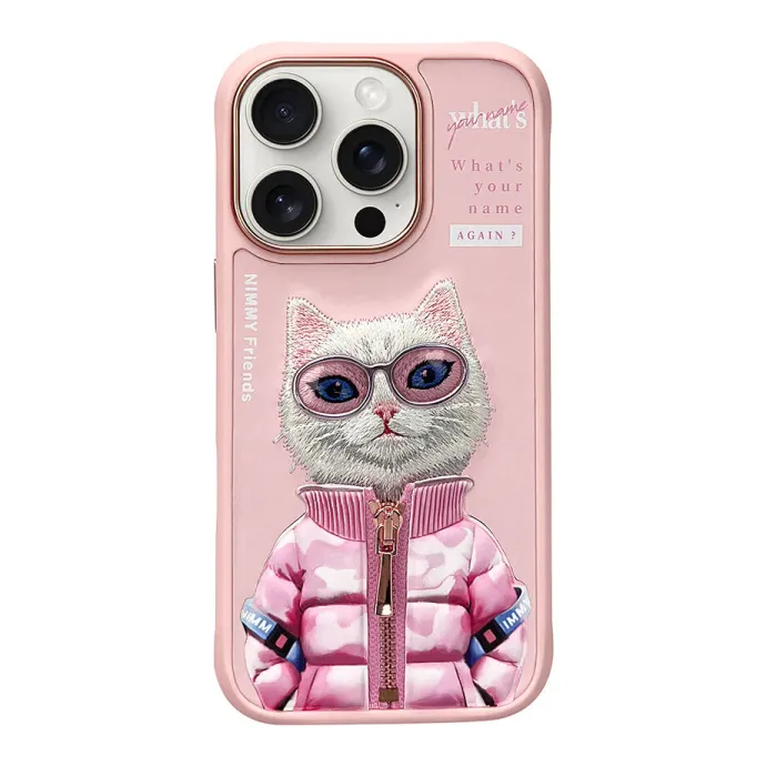 3D Gözlük Fermuar Beauty Kedi Nakış Kabartmalı Cute Kılıf